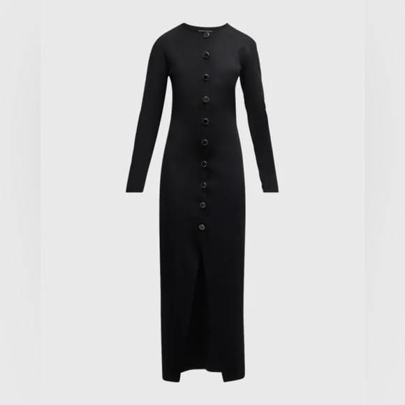 BRANDON MAXWELL The Emm Jersey Cardigan Midi Dress in Black Size XS $2795 NWT - Picture 4 of 14